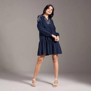 Fait à la main indien coton imprimé fleuri robe courte élégante femme fête porter mariage ou lune de miel cadeau pour les filles vêtements d'été trvel - Product Image 4