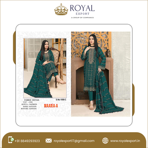 Diseñador Heavy Faux Georgette con Secuencia de cadena bordado cosido largo pakistaní Salwar Suit Collection para bodas - Product Image 3