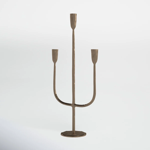 Porte-bougie de luxe à 3 bras en aluminium doré pour mariage, fête, restaurant ou décoration intérieure - pour célébrations d'anniversaire - Product Image 6