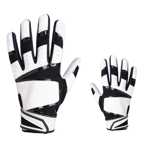 Right Handed PU Golf Batting Gloves Full Finger Non Slip Hook And Loop Closure Adult All Seasons White Baseball Batting Gloves - Product Image 1
