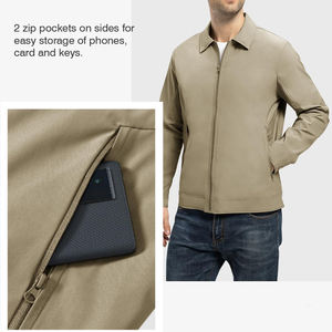 Chaqueta Cortavientos con Cuello Alto Impermeable y Tejido con Protección UV en Estilo Clásico, Chaqueta Transpirable de Corte Regular para Hombre - Product Image 5