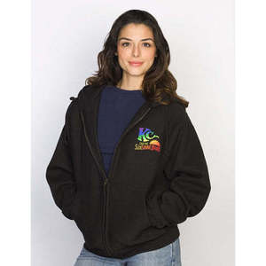 Sudadera con capucha y cremallera con estampado bordado - Negra - Tallas XS a 6XL - Product Image 4