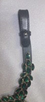 Bandeau de tête en cuir de cheval de haute qualité, fait main, toutes tailles, avec cristaux et strass méga brillants, en polaire et néoprène, pour l'entretien du cheval et la selle