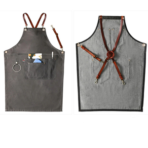 High Quality Unisex Barber Apron Customized Logo Canvas Stylist Barber <b>Tool</b> Pocket Aprons Waterproof <b>Bbq</b> Kitchen Cleaning Use - Product Image 1
