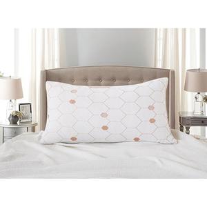 Set di 2 Cuscini Moderni Queen in Memory Foam con Infusione di Rame, Motivo Geometrico in Bambù, Imbottitura in Lattice per Collo e Corpo, Pratica Borsa per il Trasporto - Product Image 6