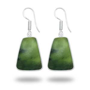 Boucles d'oreilles de créateur en laiton plaqué argent faites à la main, boucles d'oreilles en jade néphrite, pierre précieuse, magnifiques, classiques, pour les fêtes, bijoux de mode - Product Image 4