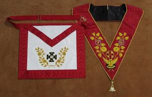 Collection de Régalia Maçonnique Rose-Croix : Collier, Bijoux, Collet, Écharpe, Tabliers et Chapeaux, Régalia Maçonnique Brodée à la Main - Product Image 4