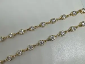 6 Ct Round Cut Simulated Diamond Women's Vintage Tennis <b>Bracelet</b> Sterling Silver 14K Yellow Gold Plated IGI Certified - Product Image 2