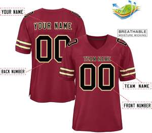 Maillots de football américain personnalisés Clubwear OEM tissu de maille de polyester séchage rapide respirant sublimation impression Logo numéros - Product Image 6