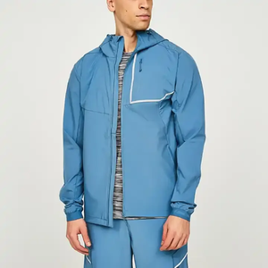 ชุดวอร์มกันลมแบบมีฮู้ดพิมพ์ลายสะท้อนแสง 3 เมตร ผลิตตามสั่งจากโรงงาน OEM พร้อมกางเกงผ้าโพลีเอสเตอร์/คอตตอนสำหรับผู้ชาย - Product Image 3