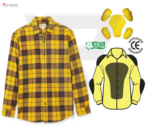 Chemise de travail en flanelle de protection pour hommes, veste de moto personnalisée, équipement de sécurité élégant pour l'extérieur - Product Image 3