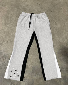 Pantalones de chándal acampanados informales para hombre de alta calidad, Cintura elástica de algodón 100%, pantalones de chándal apilados ligeros personalizables - Product Image 5