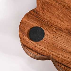 Plateau de service carré moderne en bois d'acacia fait main, 26x26cm, pour la vaisselle et la décoration de table de fête - Product Image 6