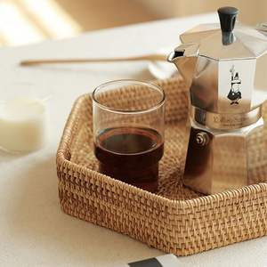 Plateau de service rond et hexagonal tissé à la main écologique OEM/ODM du Vietnam pour les restaurants - Product Image 5