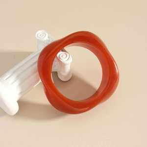 2025 nuevo diseño geométrico pulsera de resina marrón nicho joyería de resina de Moda Para Novias brazalete elegante - Product Image 3