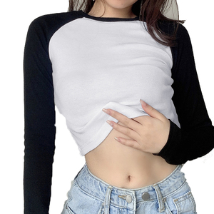 2024 verano 100% Camiseta de algodón Mujer Color sólido suave camisetas femeninas Casual de gran tamaño liso manga corta mujeres Crop Tops camisetas - Product Image 4