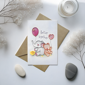 บัตรของขวัญกระดาษเวียดนาม งานควิลลิ่งรูปสัตว์ ทำด้วยมือ พร้อมลวดลายสัตว์นูน 3 มิติอย่างมีสไตล์ - Product Image 2