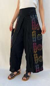 Pantalones Harem Anchos de Viscosa 100% Premium para Mujer, Estampado Floral Geométrico Bohemio, Transpirables, Ecológicos, Cintura Alta Elástica - Product Image 5