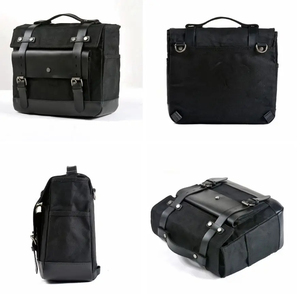 2025กระเป๋าผ้าใบกันน้ำรถจักรยานยนต์แนววินเทจกระเป๋าผ้าใบเคลือบแว็กซ์จักรยานกระเป๋าผ้าใบแคนวาสออกแบบโลโก้ได้ตามต้องการ - Product Image 4