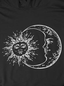 เสื้อสวมหัวแขนยาวโอเวอร์ไซส์ใส่ได้ทั้งชายและหญิงเสื้อมีฮู้ดกราฟิกดวงอาทิตย์ดวงจันทร์กระเป๋าฤดูหนาวผ้าฝ้ายโพลีเอสเตอร์ปักที่นูรัค - Product Image 4