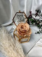 Boîte à bijoux en verre avec finition dorée, sélectionnée pour les boutiques haut de gamme recherchant un impact visuel exceptionnel et un prestige.