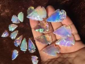Pointe de flèche en cristal-Vente en gros Angel Aura Quartz Arrowheads-Points de cristal enduits d'arc-en-ciel en vrac - Product Image 4