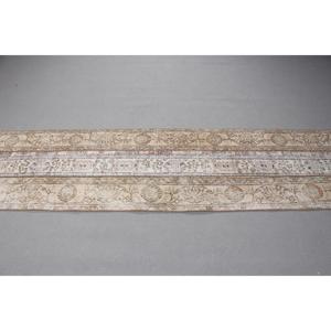 Vintage Turkish Rug 2,2x8,3 ft (68x254 cm), <b>Brown</b> Ikat <b>Wool</b> Rug - Product Image 3