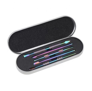 Pulidor de cutículas con revestimiento multicolor, herramienta de manicura y pedicura de acero inoxidable de doble cara - Product Image 6