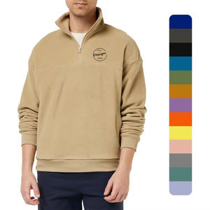 Sudadera con Capucha de Cuello Alto 1/4 para Hombre Adulto, Diseño Personalizado, Precio Económico, Venta al por Mayor, Estilo Holgado con Hombros Caídos, Lisa, para Golf y Deportes - Product Image 1