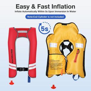 Giubbotto di Salvataggio Gonfiabile Automatico per Adulti, Cilindro di Sicurezza Marino ad Alta Galleggiabilità per Nautica, Pesca, Vela e Kayak - Product Image 1