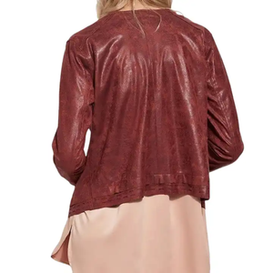 Chaqueta universitaria de piel de cordero Real para mujer, ropa de calle transpirable con estilo, forro de lana, chaqueta de cuero de algodón Súper elegante para mujer - Product Image 2