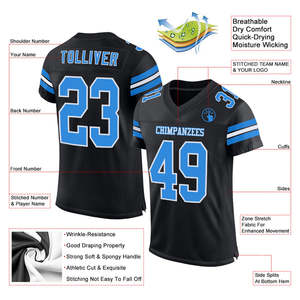 Camiseta de fútbol americano de entrenamiento, uniforme cómodo transpirable ligero personalizado para Escuelas Universitarias, clubes juveniles - Product Image 6