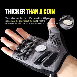 Guantes de ciclismo Unisex de medio Dedo de protección cómoda duraderos con palma acolchada agarre antideslizante tela transpirable para invierno - Product Image 2