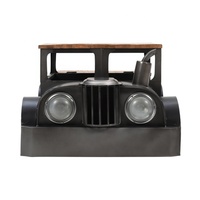 Boîte de rangement de style vintage industriel en métal et bois, style véhicule, voiture, jeep, pour le salon, décoration de la maison, table basse