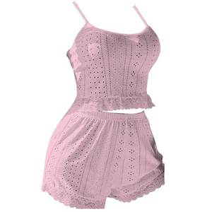 Pajamas for Women Set 2 Piece Sets for Women Summer Lounge Sets for Women 2 Piece Outfits Women's <b>Vest</b> Backless <b>Lace</b> Comfort - Product Image 3