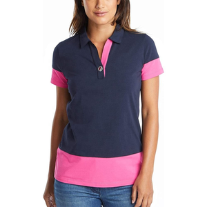 Polo de golf de plein air à manches courtes pour femmes, extensible dans les quatre sens, classique, auto-collant personnalisé, protection solaire SPF 50 +, respirant - Product Image 1