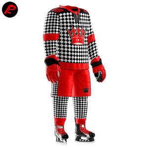 Maillot et pantalon de hockey sur glace respirants 100 % polyester de haute qualité 2023 avec impression par transfert thermique, couleur et nom d'équipe personnalisés - Product Image 3
