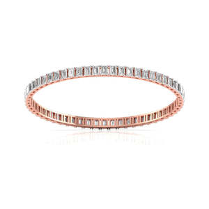 Exclusive 14kt Rose Gold Lab Grown Diamond <b>Bangle</b> for Women Custom Unique Design Trendy Style Perfect Gift for Occasions - Product Image 2