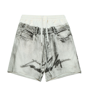 Custom 100% Cotton French Terry Baggy Bermuda <b>Shorts</b> Elastic Waist Sweat <b>Shorts</b> with Drawstring <b>Knee</b>-<b>Length</b> Sublimation <b>Shorts</b> - Product Image 5