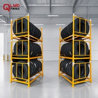 Étagère de stockage verticale pour pneus industriels de grande capacité XINMEIDA |   Acier réglable à 2-4 couches |   Revêtement époxy antirouille, longueur 2000 mm |