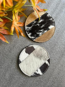 Real Handmade <b>Hair</b> on Hide Fur Leather Tea Coaster Coffee Tea Cup Mat Tableware Home Accessories Drink and Barware Fur Coasters - Product Image 4