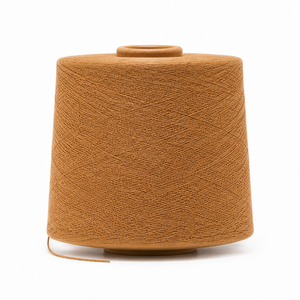 Fil Mélangé Coton Polyester Jaune Moutarde Doré 60% Coton 40% Polyester Anti-Boulochage pour Tricot et Tissage Vente en Gros - Product Image 1