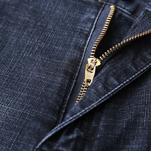 Pantalon en jean bleu pour homme, adoucissant, respirant, décontracté, taille haute, délavé avec fermeture éclair - Product Image 4