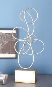 Fabriqué à la main moderne minimaliste abstrait nordique Design Triangle boucle argent plaqué aluminium coulé métal décor à la maison Sculpture - Product Image 5