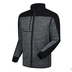 OEM Winter Long Zip up O-Neck Custom Embroidery Front Logo Pocket Sherpa Two Tone <b>Fleece</b> Jacket - Product Image 3