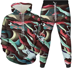 ชุดวอร์มซับลิเมตของผู้ชายชุดออกกำลังกายในยิมชุดออกกำลังกายกลางแจ้ง100% ผ้าฝ้ายสองชิ้นสีล้วนสำหรับฤดูหนาว - Product Image 2