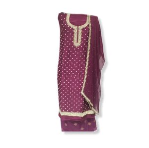 Salwar Kameez Tradicional de Seda Bordado a Mano para Mujer, de Secado Rápido, para Todas las Temporadas - Product Image 1