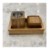 Meilleures ventes 2027 : Ensemble plateau et boîte à Bakhoor en bois de manguier arabe, diffuseur d'aromathérapie Oud parfumé à la rose, brûleur d'encens durable