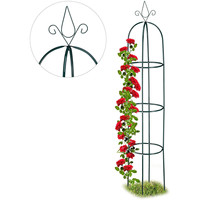 Pérgola de Jardín MARTOM de Hierro Negro de 190 cm, Columna con Tubo de 12 mm de Diámetro, Operación Manual, para Balcón, Jardín, Plantas Trepadoras