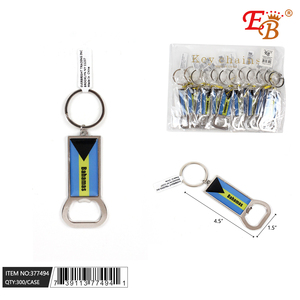 <b>Custom</b> Logo 4.5\"X1.5\" BAHAMAS Metal <b>Keychain</b> with 25DZ/CS Bottle Openers Metal <b>Custom</b> <b>Keychain</b> - Product Image 1